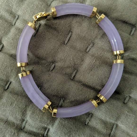 Lavender Jade Bracelet 14k - Picture 5 of 8